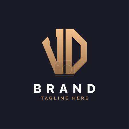 VD Logo Design. Modernes, minimales, elegantes und luxuriöses VD-Logo. Alphabet Letter VD Logo Design für Corporate Business Identity einer Marke.