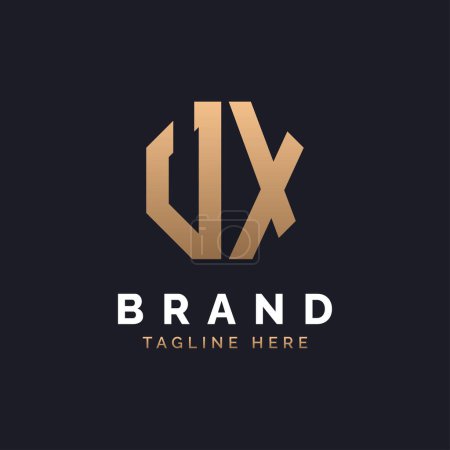 UX Logo Design. Modernes, minimalistisches, elegantes und luxuriöses UX Logo. Alphabet Letter UX Logo Design für die Corporate Business Identity einer Marke.