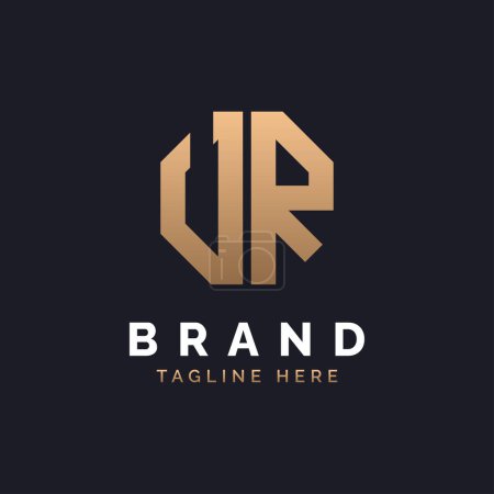 UR Logo Design. Logo UR moderne, minimaliste, élégant et luxueux. Alphabet Letter UR Logo Design pour la marque Identité d'entreprise.