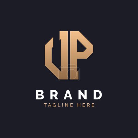 Conception de logo UP. Logo moderne, minimaliste, élégant et luxueux. Alphabet Letter UP Logo Design pour la marque Identité d'entreprise.