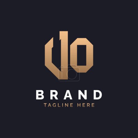 UO Logo Design. Modernes, minimalistisches, elegantes und luxuriöses UO Logo. Alphabet Letter UO Logo Design für die Corporate Business Identity einer Marke.