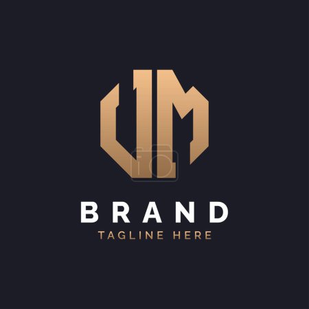 Conception de logo UM. Logo UM moderne, minimaliste, élégant et de luxe. Alphabet Letter UM Logo Design pour la marque Identité d'entreprise.