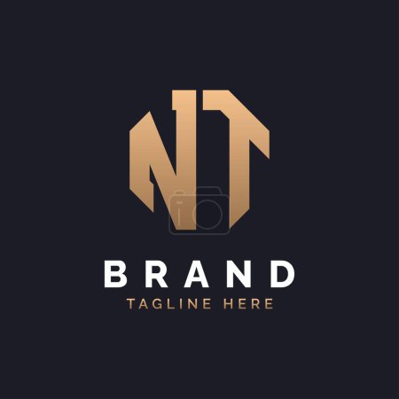 Diseño de Logo NT. Logo NT moderno, minimalista, elegante y de lujo. Letra del alfabeto NT Logo Design para la identidad corporativa de marca.