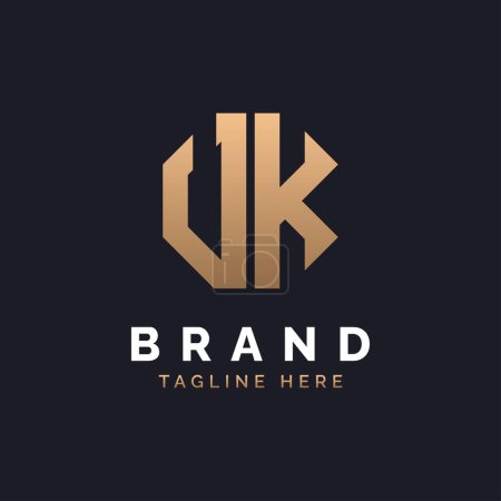 UK Logo Design. Logo britannique moderne, minimaliste, élégant et de luxe. Alphabet Letter UK Logo Design pour la marque Identité d'entreprise.