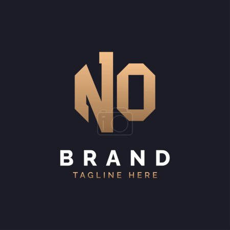 Pas de logo. Logo moderne, minimaliste, élégant et de luxe NO. Alphabet Letter NO Logo Design for Brand Identité d'entreprise.