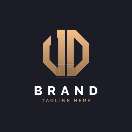 UD Logo Design. Modernes, minimalistisches, elegantes und luxuriöses UD Logo. Alphabet Letter UD Logo Design für Corporate Business Identity einer Marke.