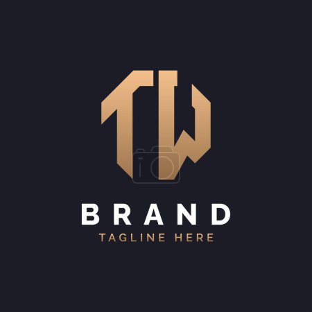 TW Logo Design. Modernes, minimales, elegantes und luxuriöses TW-Logo. Alphabet Letter TW Logo Design für Corporate Business Identity der Marke.