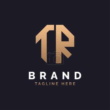 TR Logo Design. Modernes, minimales, elegantes und luxuriöses TR-Logo. Alphabet Letter TR Logo Design für Corporate Business Identity einer Marke.