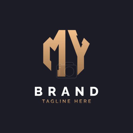 MEIN Logo Design. Modernes, minimalistisches, elegantes und luxuriöses MEIN Logo. Alphabet Letter MY Logo Design für die Corporate Business Identity einer Marke.