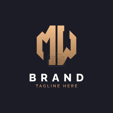 MW Logo Design. Modernes, minimales, elegantes und luxuriöses MW-Logo. Alphabet Letter MW Logo Design für die Corporate Business Identity einer Marke.