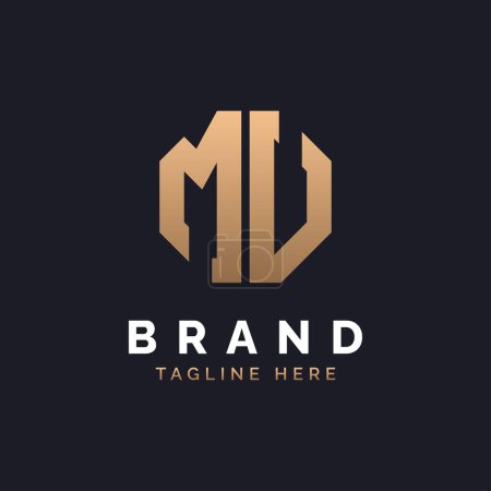 Conception de logo MU. Logo MU moderne, minimaliste, élégant et de luxe. Alphabet Letter MU Logo Design pour la marque Identité d'entreprise.