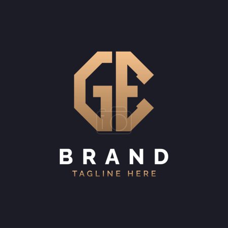 GE Logo Design. Modern, Minimal, Elegant and Luxury GE Logo. Alphabet Letter GE Logo Design for Brand Corporate Business Identity.