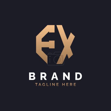 Diseño de Logo FX. Logo FX moderno, minimalista, elegante y de lujo. Letra del alfabeto FX Logo Design for Brand Corporate Business Identity.