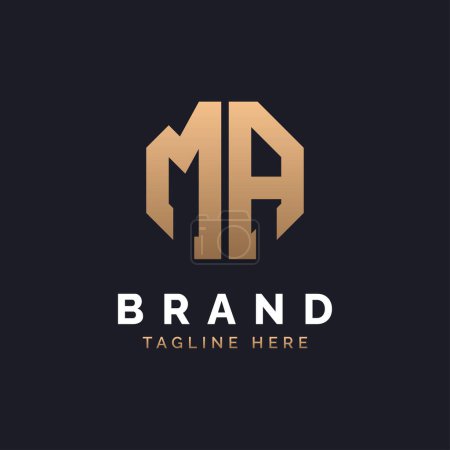 MA Logo Design. Modernes, minimales, elegantes und luxuriöses MA-Logo. Alphabet Letter MA Logo Design für Corporate Business Identity einer Marke.
