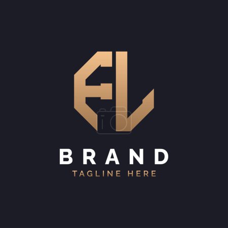FL Logo Design. Modernes, minimales, elegantes und luxuriöses FL-Logo. Alphabet Letter FL Logo Design für die Corporate Business Identity einer Marke.