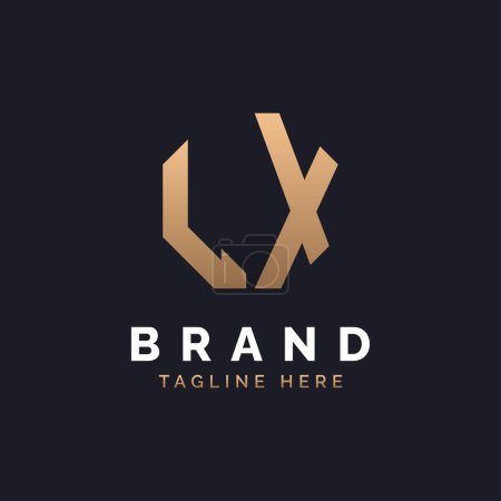 LX Logo Design. Modernes, minimalistisches, elegantes und luxuriöses LX Logo. Alphabet Letter LX Logo Design für Corporate Business Identity einer Marke.