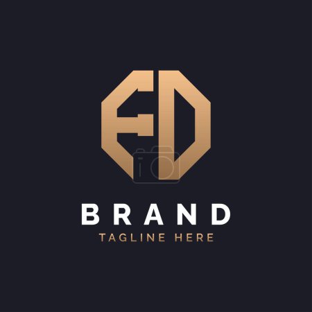 Conception de logo FD. Logo FD moderne, minimaliste, élégant et de luxe. Alphabet Letter FD Logo Design pour la marque Identité d'entreprise.