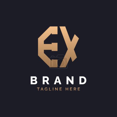 EX Logo Design. Modernes, minimales, elegantes und luxuriöses EX-Logo. Alphabet Letter EX Logo Design für Corporate Business Identity der Marke.