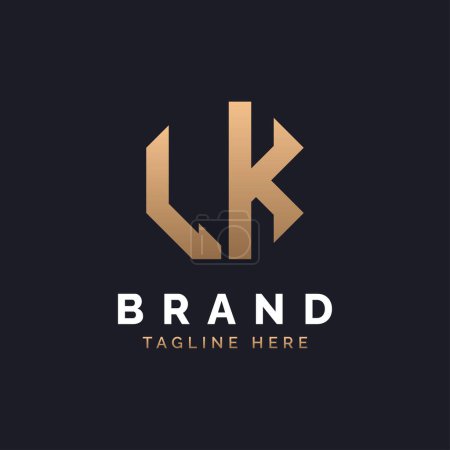LK Logo Design. Modernes, minimalistisches, elegantes und luxuriöses LK Logo. Alphabet Letter LK Logo Design für die Corporate Business Identity einer Marke.