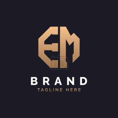 EM Logo Design. Modernes, minimales, elegantes und luxuriöses EM-Logo. Alphabet Letter EM Logo Design für die Corporate Business Identity einer Marke.