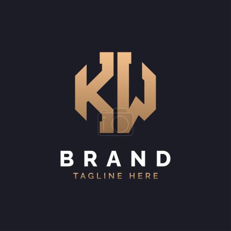 Diseño de Logo KW. Logo KW moderno, minimalista, elegante y de lujo. Letra del alfabeto KW Logo Design for Brand Corporate Business Identity.