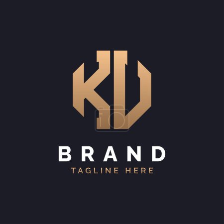 KU Logo Design. Modern, minimalistisch, elegant und luxuriös. Alphabet Letter KU Logo Design für Corporate Business Identity der Marke.