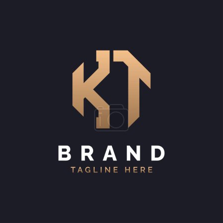 KT Logo Design. Modern, Minimal, Elegant and Luxury KT Logo. Alphabet Letter KT Logo Design for Brand Corporate Business Identity.
