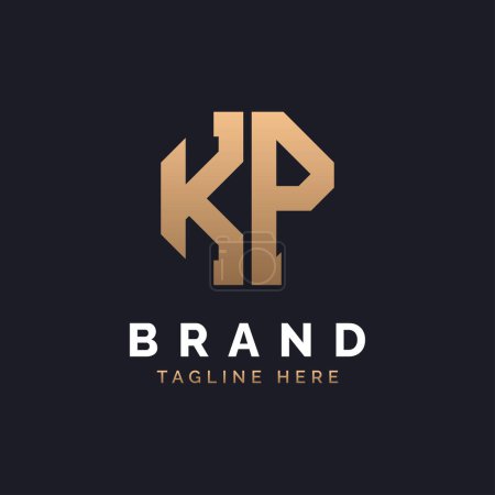 Diseño de Logo KP. Logo KP moderno, minimalista, elegante y de lujo. Letra del alfabeto KP Logo Design for Brand Corporate Business Identity.