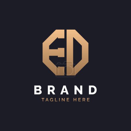 ED Logo Design. Modern, Minimal, Elegant and Luxury ED Logo. Alphabet Letter ED Logo Design for Brand Corporate Business Identity.