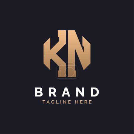 KN Logo Design. Modernes, minimales, elegantes und luxuriöses KN-Logo. Alphabet Letter KN Logo Design für Corporate Business Identity der Marke.