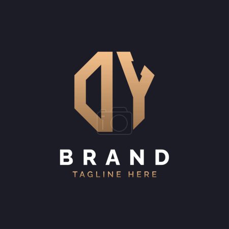 DY Logo Design. Modernes, minimales, elegantes und luxuriöses DY-Logo. Alphabet Letter DY Logo Design für Corporate Business Identity einer Marke.