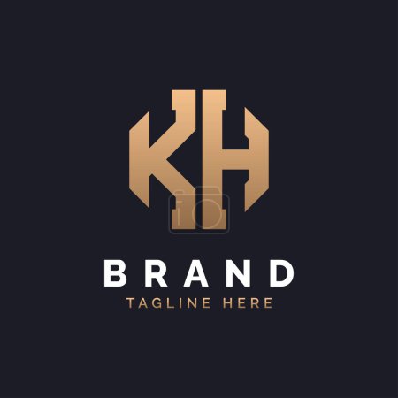 Diseño de Logo KH. Logo KH moderno, minimalista, elegante y de lujo. Letra del alfabeto KH Diseño de logotipo para la identidad corporativa de marca.