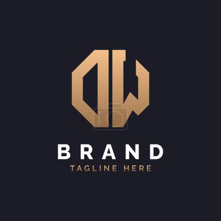 DW-Logo-Design. Modernes, minimales, elegantes und luxuriöses DW-Logo. Alphabet Letter DW Logo Design für Corporate Business Identity der Marke.