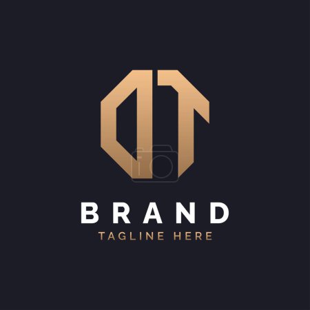 Diseño de Logo DT. Logo DT moderno, minimalista, elegante y de lujo. Letra del alfabeto DT Logo Design for Brand Corporate Business Identity.