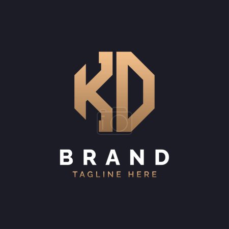 KD Logo Design. Modernes, minimales, elegantes und luxuriöses KD-Logo. Alphabet Letter KD Logo Design für die Corporate Business Identity einer Marke.