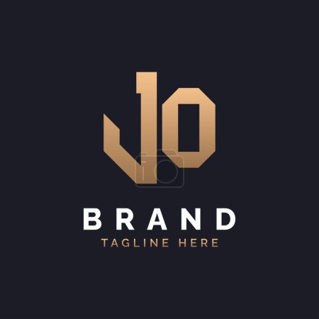 JO Logo Design. Modernes, minimalistisches, elegantes und luxuriöses JO Logo. Alphabet Letter JO Logo Design für die Corporate Business Identity einer Marke.