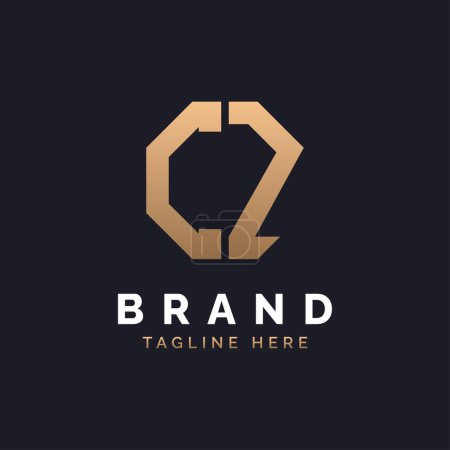 CZ Logo Design. Modernes, minimales, elegantes und luxuriöses CZ-Logo. Alphabet Letter CZ Logo Design für Corporate Business Identity der Marke.