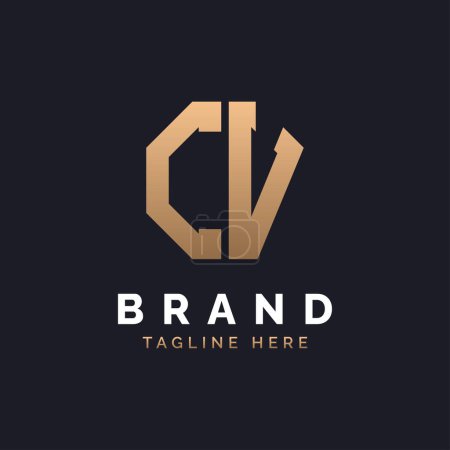 Lebenslauf Logo Design. Modernes, minimalistisches, elegantes und luxuriöses CV-Logo. Alphabet Letter CV Logo Design für die Corporate Business Identity einer Marke.