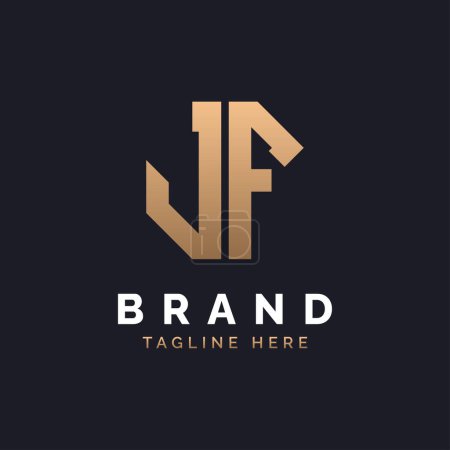 Diseño de Logo JF. Logo JF moderno, minimalista, elegante y de lujo. Letra del alfabeto JF Logo Design for Brand Corporate Business Identity.