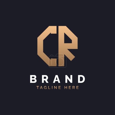 Diseño de Logo CR. Logo CR moderno, minimalista, elegante y de lujo. Letra del alfabeto CR Logo Design for Brand Corporate Business Identity.
