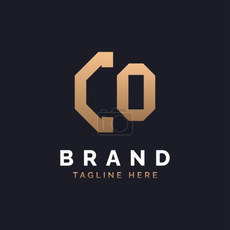 Diseño de Logo CO. Logo CO moderno, minimalista, elegante y de lujo. Letra del alfabeto CO Diseño de logotipo para identidad corporativa de marca.