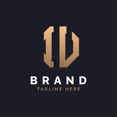 IU Logo Design. Modern, Minimal, Elegant and Luxury IU Logo. Alphabet Letter IU Logo Design for Brand Corporate Business Identity.