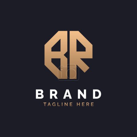 Diseño de Logo BR. Logo BR moderno, minimalista, elegante y de lujo. Letra del alfabeto BR Diseño de logotipo para la identidad corporativa de marca.