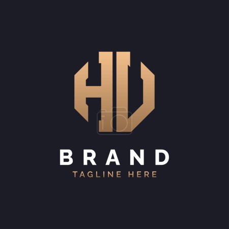 Conception de logo HU. Logo HU moderne, minimaliste, élégant et luxueux. Alphabet Lettre HU Logo Design pour la marque Identité d'entreprise.