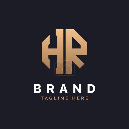 HR Logo Design. Modernes, minimales, elegantes und luxuriöses HR-Logo. Alphabet Letter HR Logo Design für Corporate Business Identity einer Marke.