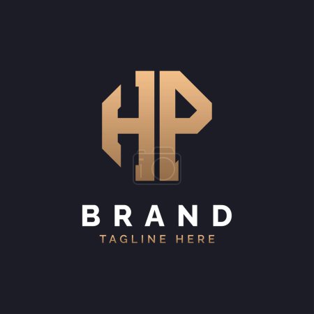 HP Logo Design. Modern, Minimal, Elegant and Luxury HP Logo. Alphabet Letter HP Logo Design for Brand Corporate Business Identity.