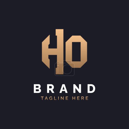 HO Logo Design. Modernes, minimales, elegantes und luxuriöses HO-Logo. Alphabet Letter HO Logo Design für die Corporate Business Identity einer Marke.