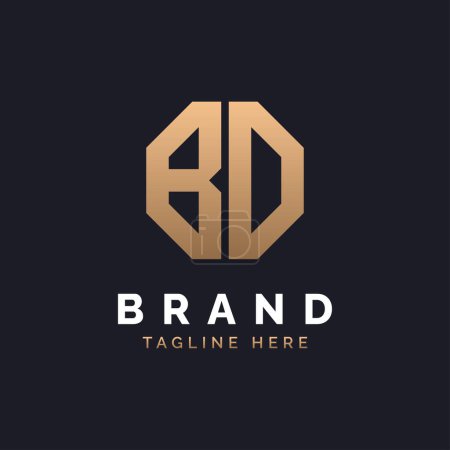BD Logo Design. Modernes, minimalistisches, elegantes und luxuriöses BD Logo. Alphabet Letter BD Logo Design für die Corporate Business Identity einer Marke.