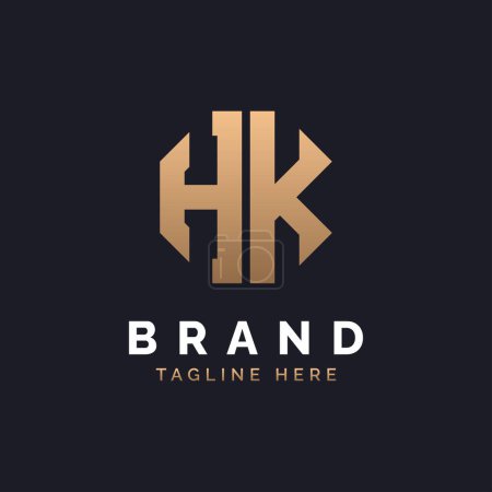 Diseño de Logo HK. Logo HK moderno, minimalista, elegante y de lujo. Letra del alfabeto HK Logo Design for Brand Corporate Business Identity.