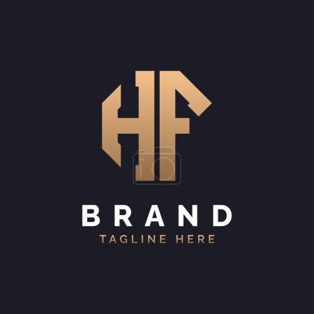 Conception de logo HF. Logo HF moderne, minimaliste, élégant et de luxe. Alphabet Letter HF Logo Design pour la marque Identité d'entreprise.